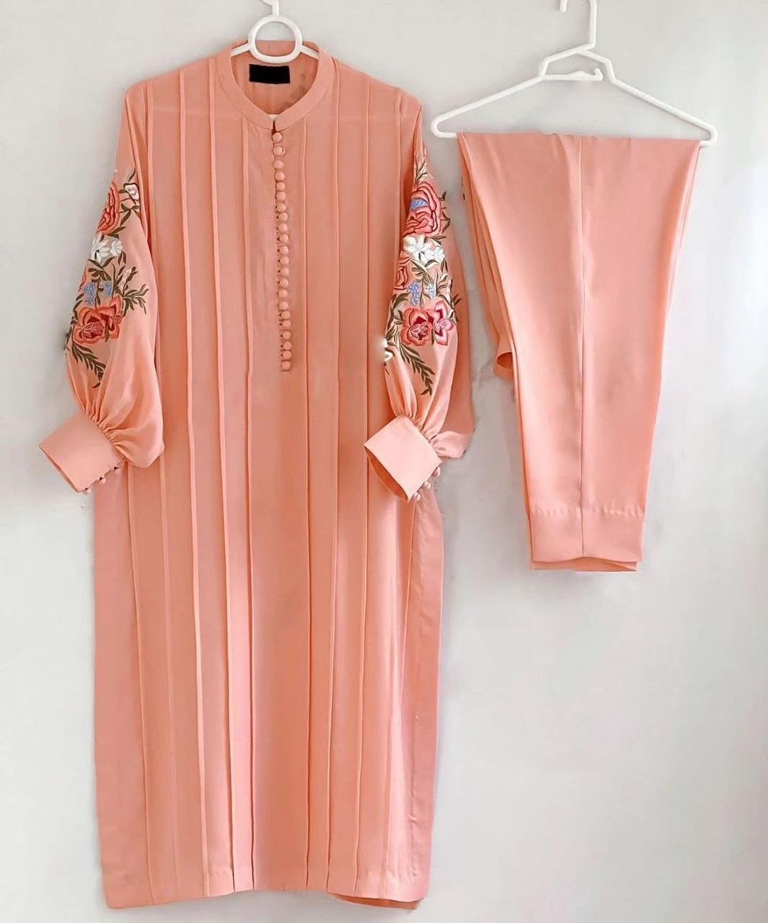 Fancy stitched Bazu Embroidery 2pcs dress for girls