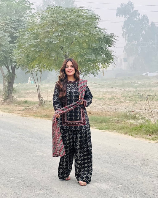 Digital Printed 3pcs (Farshi Shalwar)  اجراک سخن