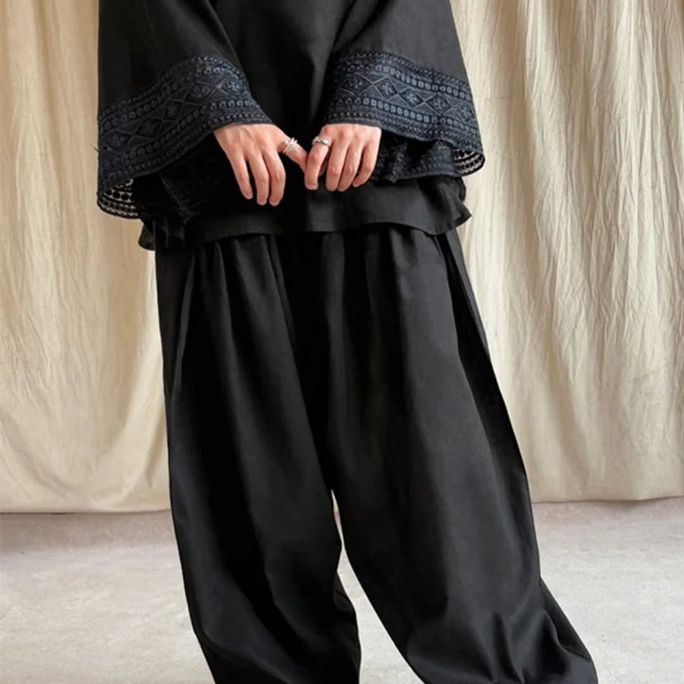 PURE CARBON BLACK 3 PIECES STITCHED FARSHI SALWAR 3PCS